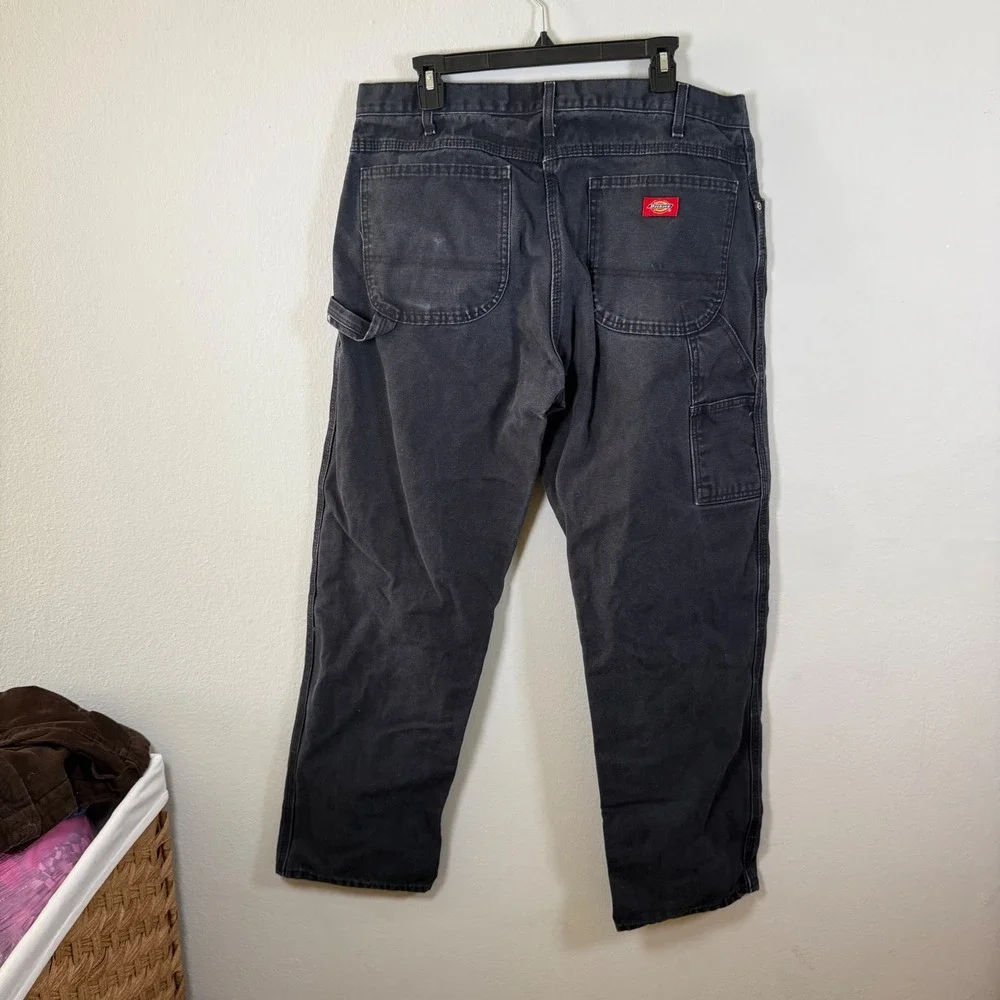 Dickies Mens Charcoal Gray Carpenter Work Pants Size 36x32 denim jeans dark wash